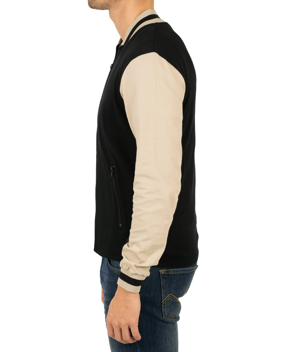 Herre | Gensere | Nudie Jeans | Sture Jersey College Bomber Jacket Black/Sand
