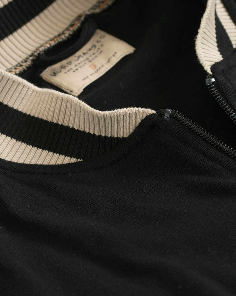 Herre | Gensere | Nudie Jeans | Sture Jersey College Bomber Jacket Black/Sand