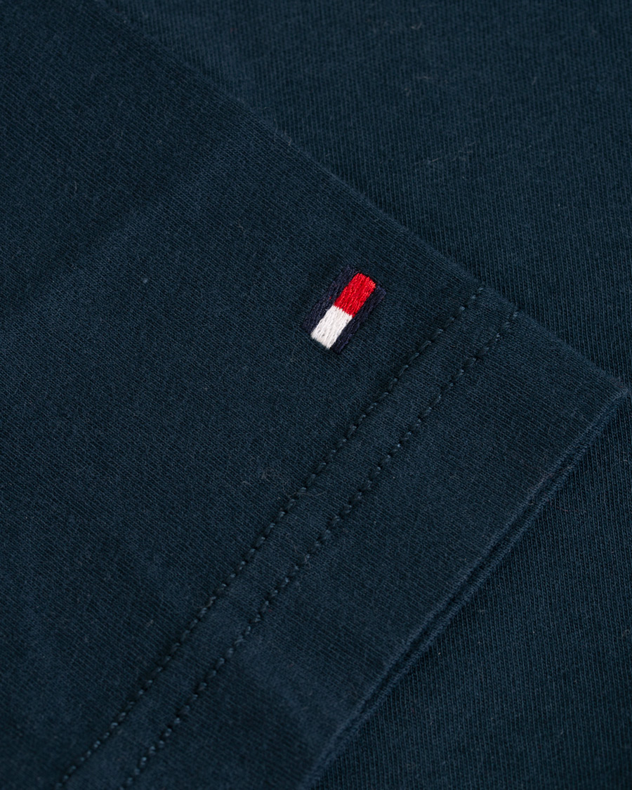 Herre | T-Shirts | Tommy Hilfiger | Logo Band Graphic Long Sleeve Tee Navy Blazer
