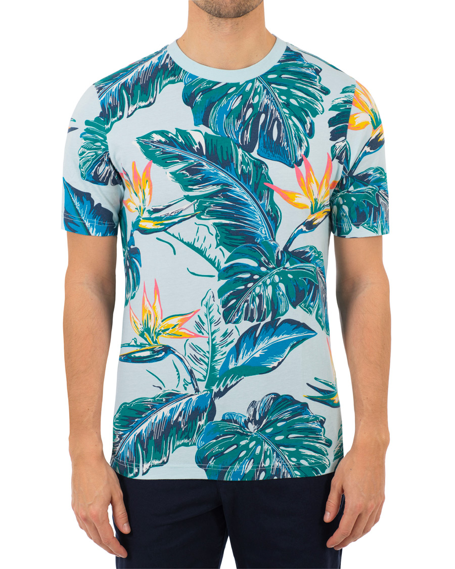 Herre | T-Shirts | Tommy Hilfiger | Paradise Print Fashion Fit Tee Cool Blue