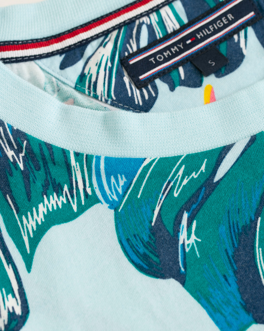 Herre | T-Shirts | Tommy Hilfiger | Paradise Print Fashion Fit Tee Cool Blue