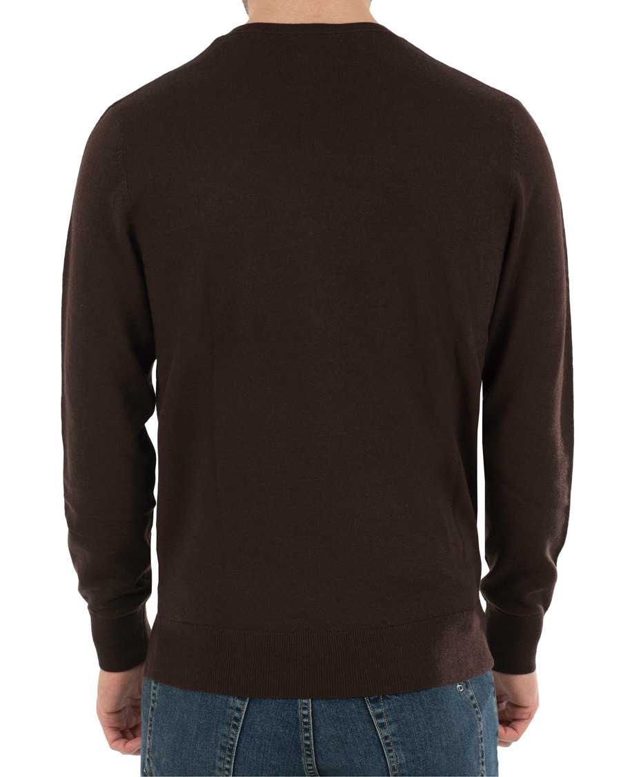 Herre | Gensere | A Day's March | Lightweight Merino Crew Neck Ebony Brown