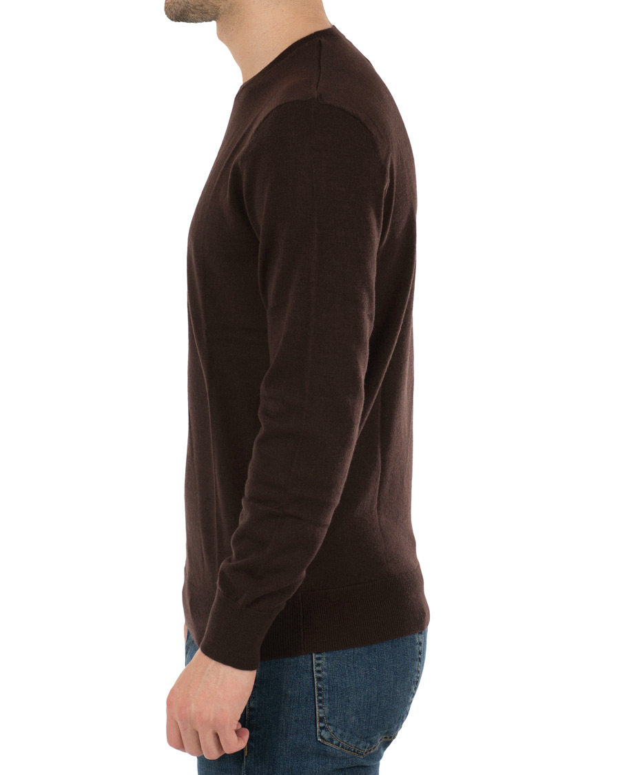 Herre | Gensere | A Day's March | Lightweight Merino Crew Neck Ebony Brown