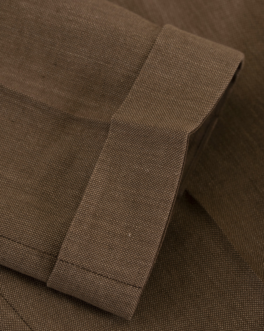Herre | Bukser | Morris Heritage | Fred Oxford Linen/Cotton Turn Up Trousers Brown