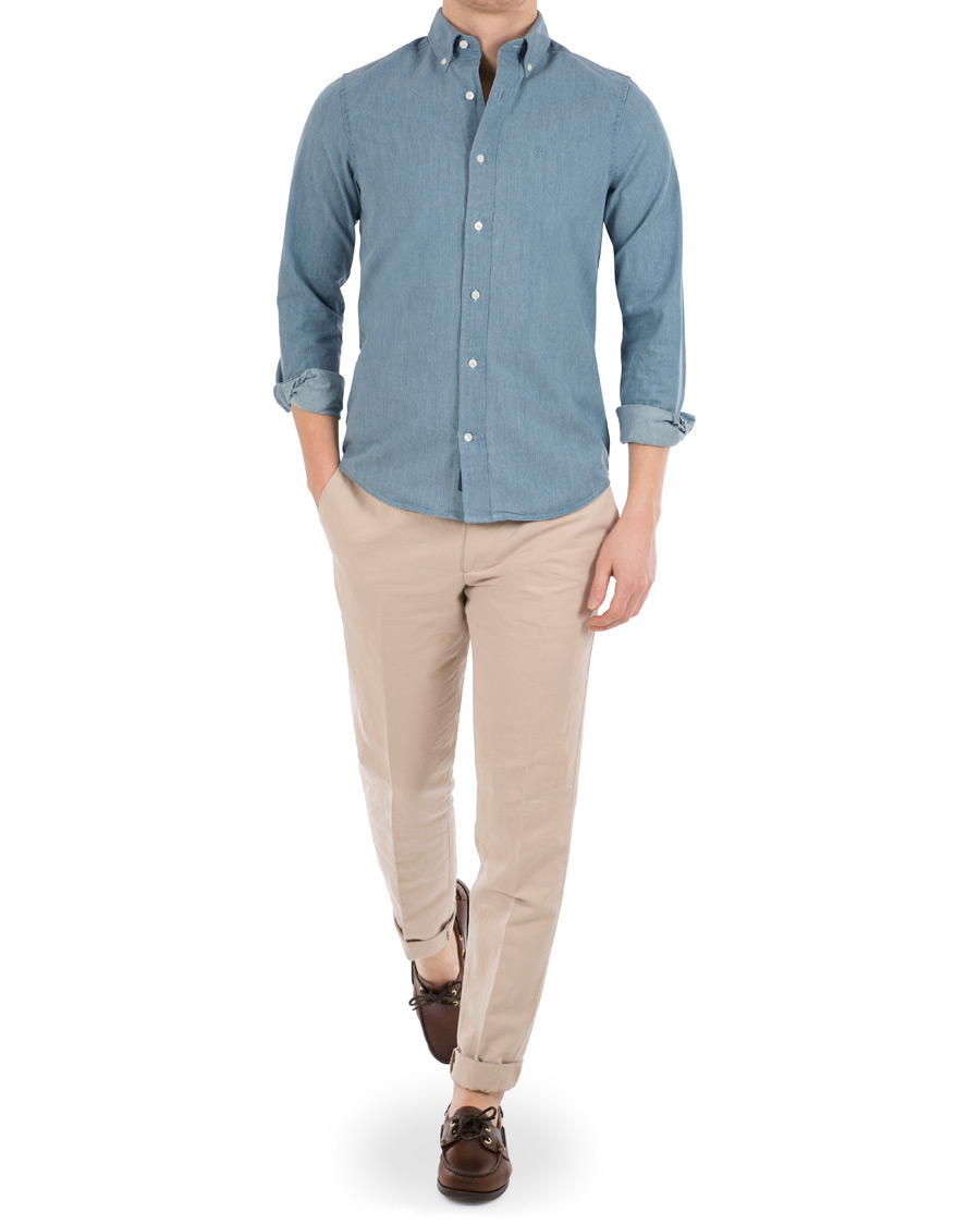 Herre | Skjorter | GANT | Button Down Denim Beacons Project Shirt Indigo