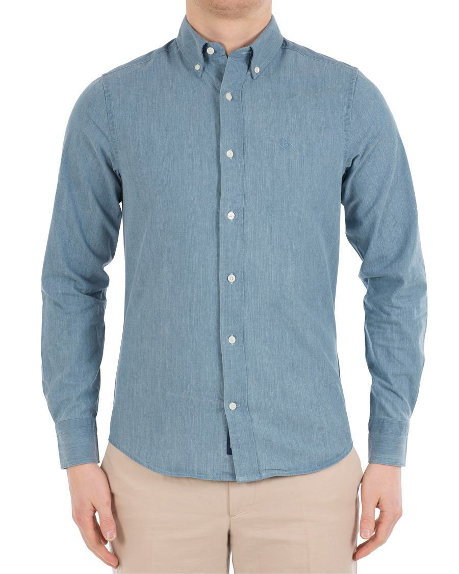 Herre | Skjorter | GANT | Button Down Denim Beacons Project Shirt Indigo