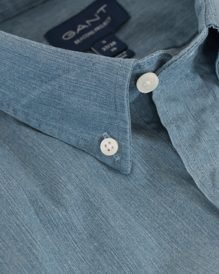 Herre | Skjorter | GANT | Button Down Denim Beacons Project Shirt Indigo