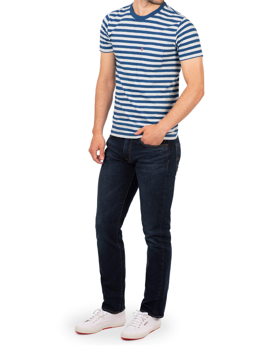 Herre | T-Shirts | Levi's | Set-In Sunset Striped Pocket Tee Cream/Indigo