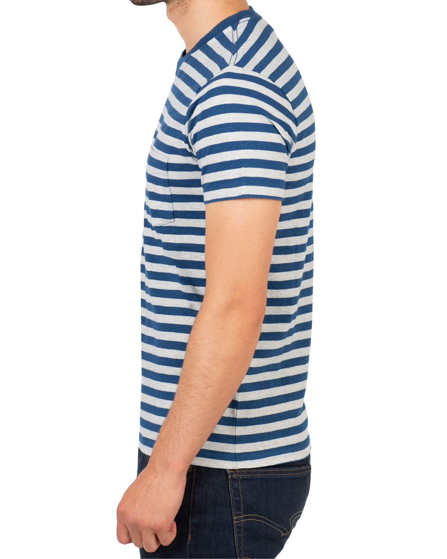 Herre | T-Shirts | Levi's | Set-In Sunset Striped Pocket Tee Cream/Indigo