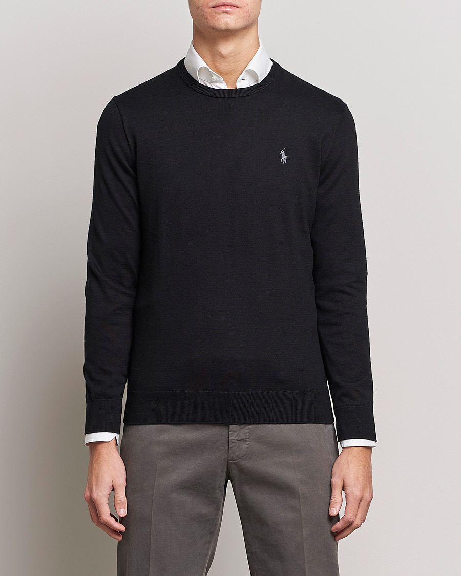 Herre | Polo Ralph Lauren | Polo Ralph Lauren | Pima Cotton Crew Neck Pullover Polo Black