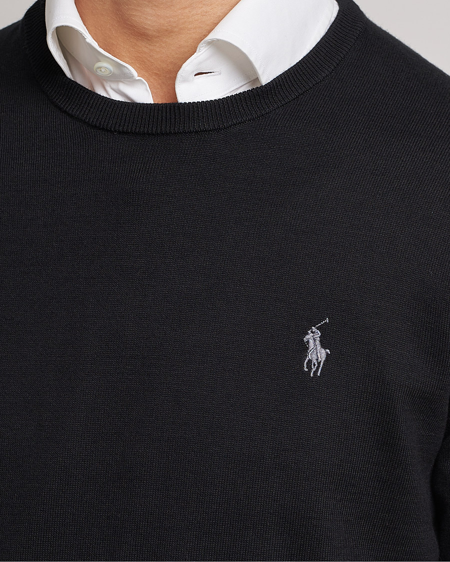 Herre | Gensere | Polo Ralph Lauren | Pima Cotton Crew Neck Pullover Polo Black