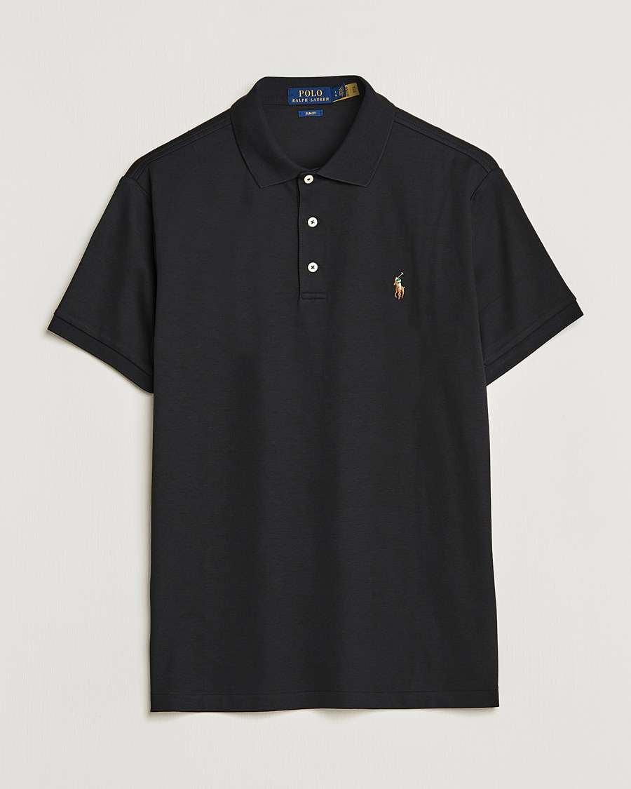 Herre | Pikéer | Polo Ralph Lauren | Slim Fit Pima Cotton Polo Polo Black