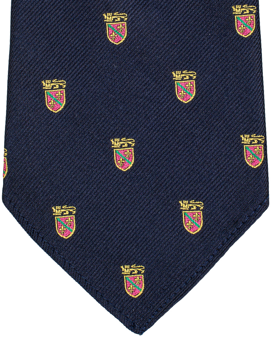 Herre | Polo Ralph Lauren Silk Lion Crest 8 cm Tie Navy | Polo Ralph Lauren | Silk Lion Crest 8 cm Tie Navy