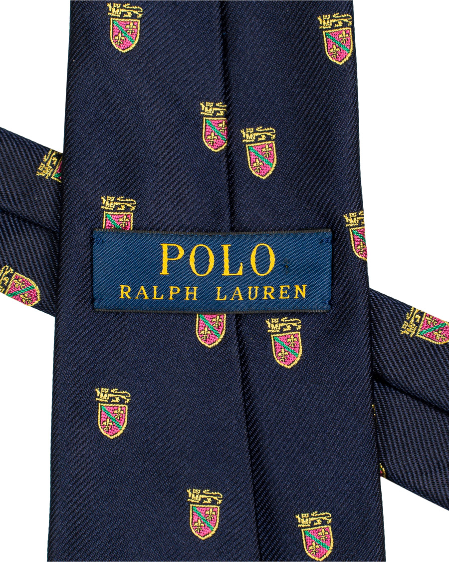 Herre | Polo Ralph Lauren Silk Lion Crest 8 cm Tie Navy | Polo Ralph Lauren | Silk Lion Crest 8 cm Tie Navy