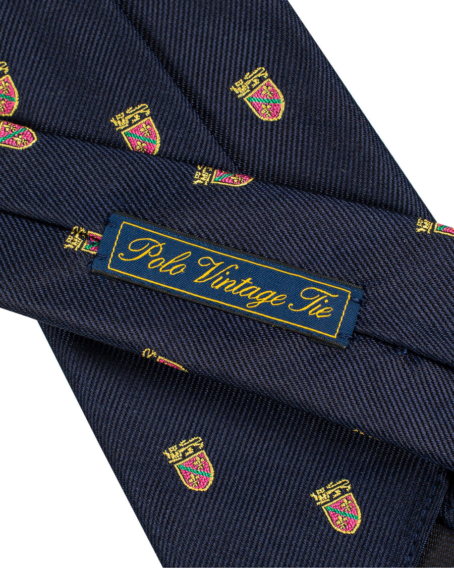 Herre | Polo Ralph Lauren Silk Lion Crest 8 cm Tie Navy | Polo Ralph Lauren | Silk Lion Crest 8 cm Tie Navy