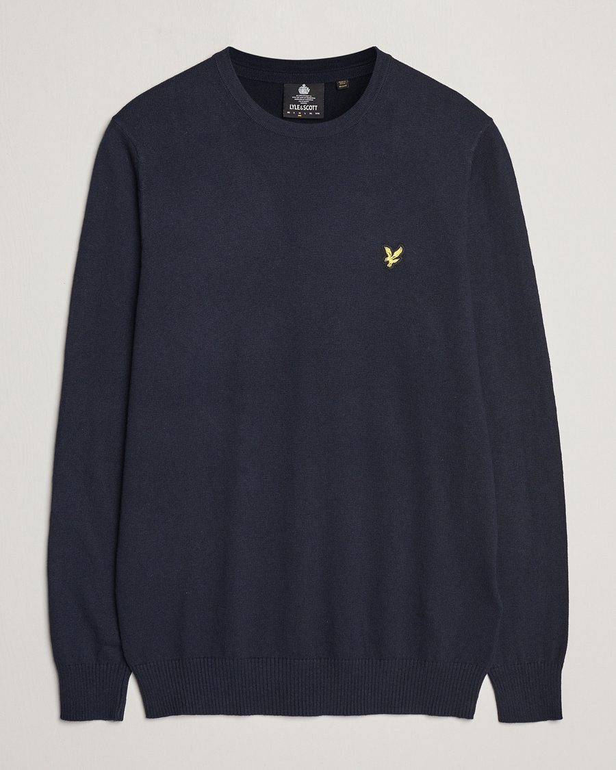 Herre | Gensere | Lyle & Scott | Cotton/Merino Crew Neck Jumper Dark Navy
