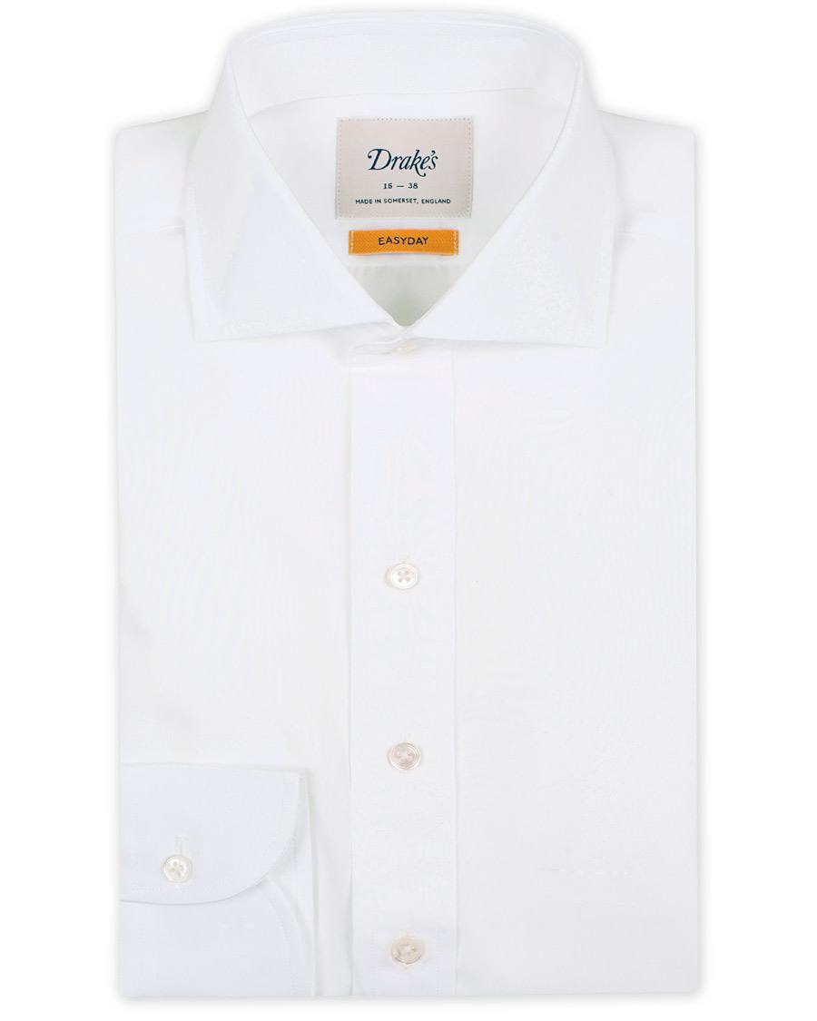 Herre | Skjorter | Drake's | Slim Fit Poplin Shirt White
