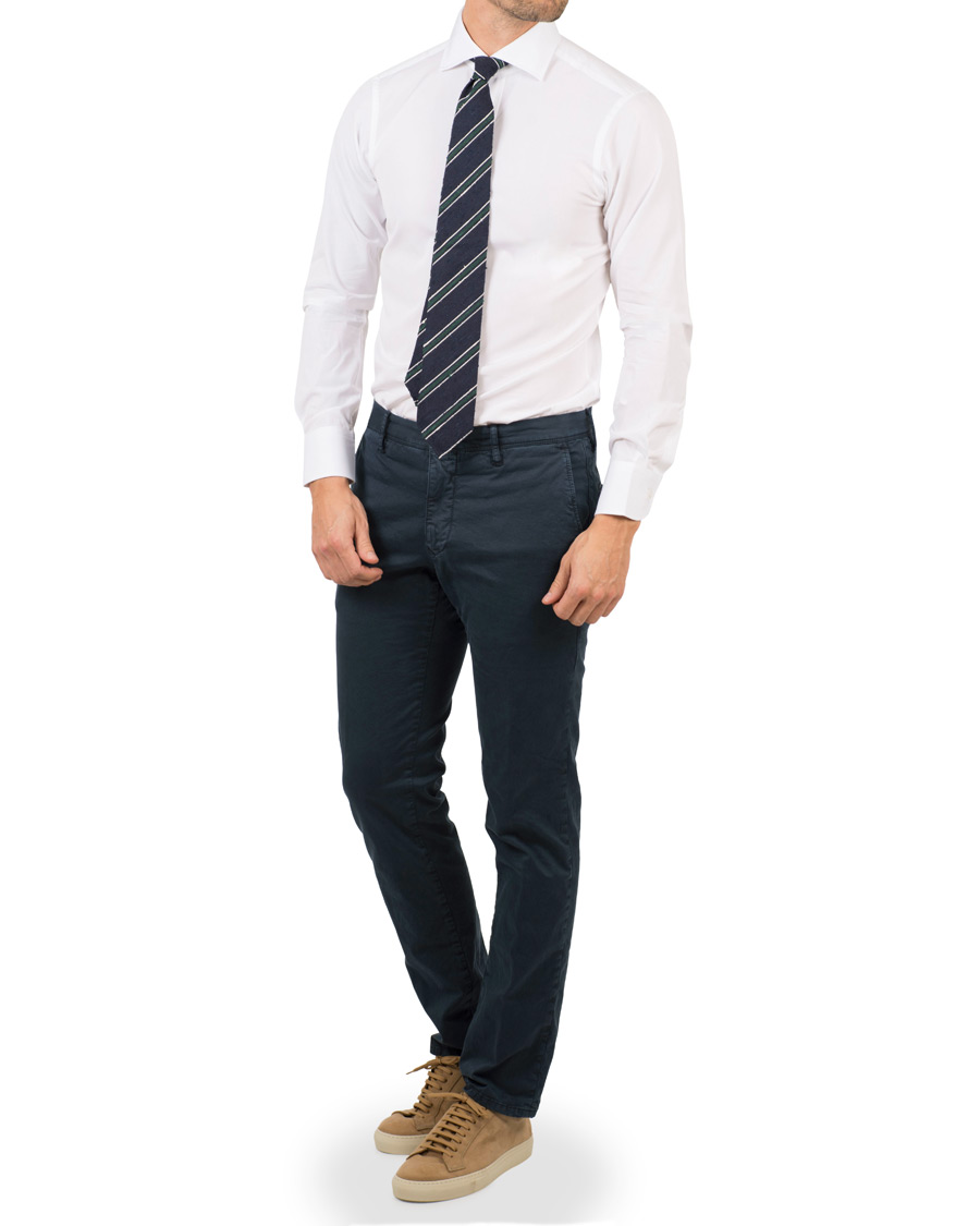 Herre | Skjorter | Drake's | Slim Fit Poplin Shirt White