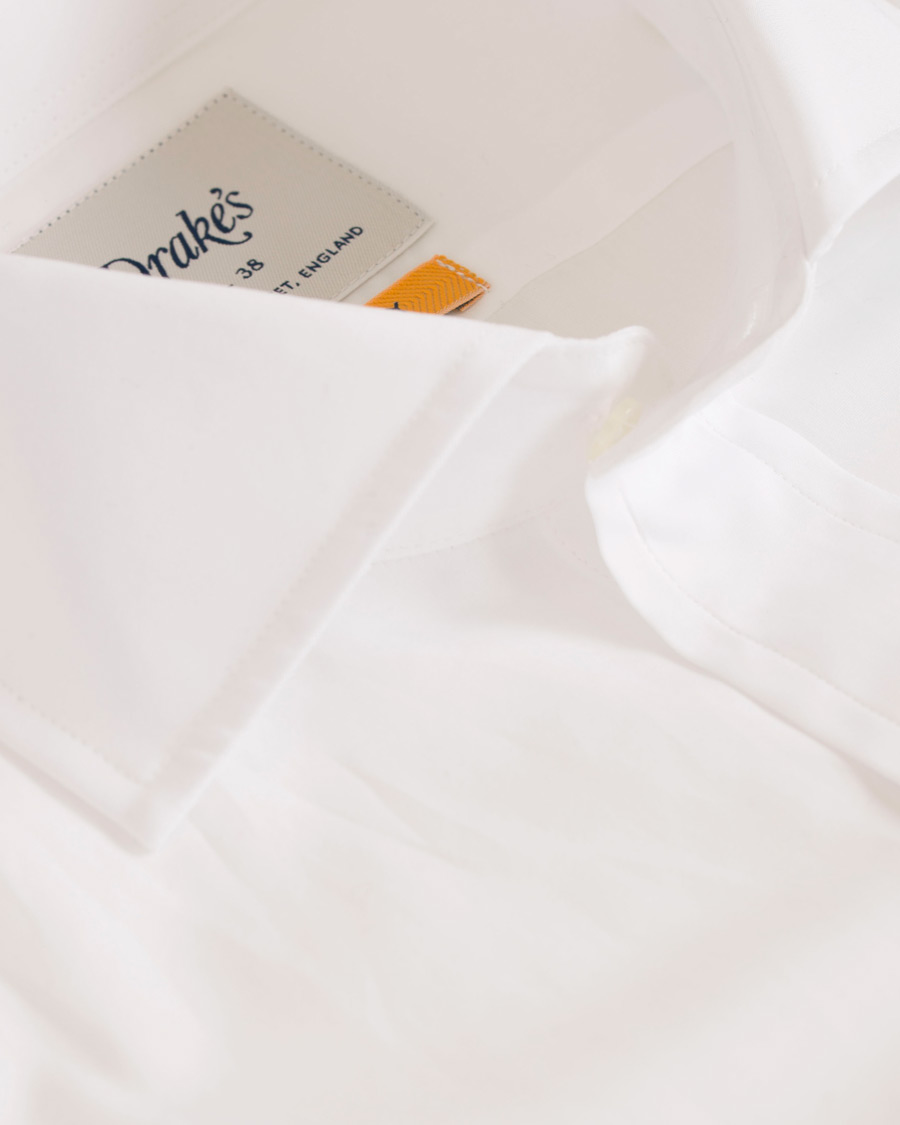 Herre | Skjorter | Drake's | Slim Fit Poplin Shirt White