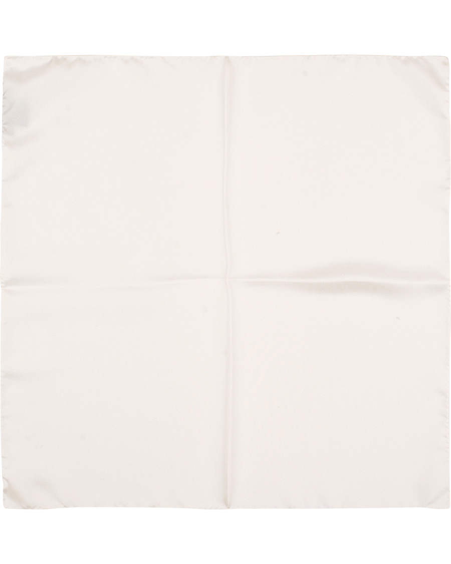 Herre | Drake's Silk Twill Pocket Square White | Drake's | Silk Twill Pocket Square White