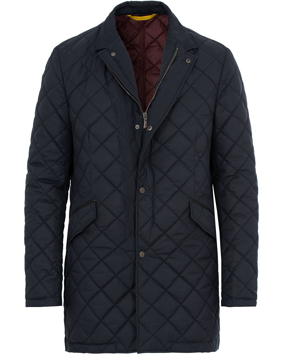 Herre | Jakker | Canali | Quilted Jacket Dark Blue