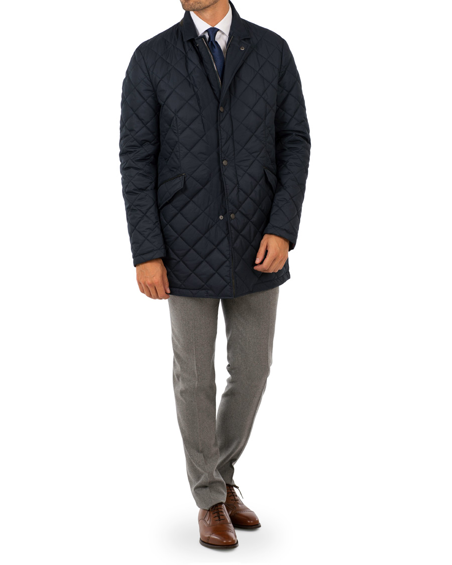 Herre | Jakker | Canali | Quilted Jacket Dark Blue