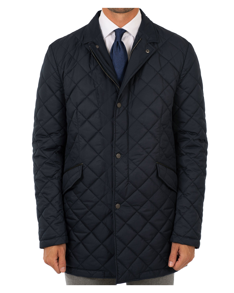 Herre | Jakker | Canali | Quilted Jacket Dark Blue