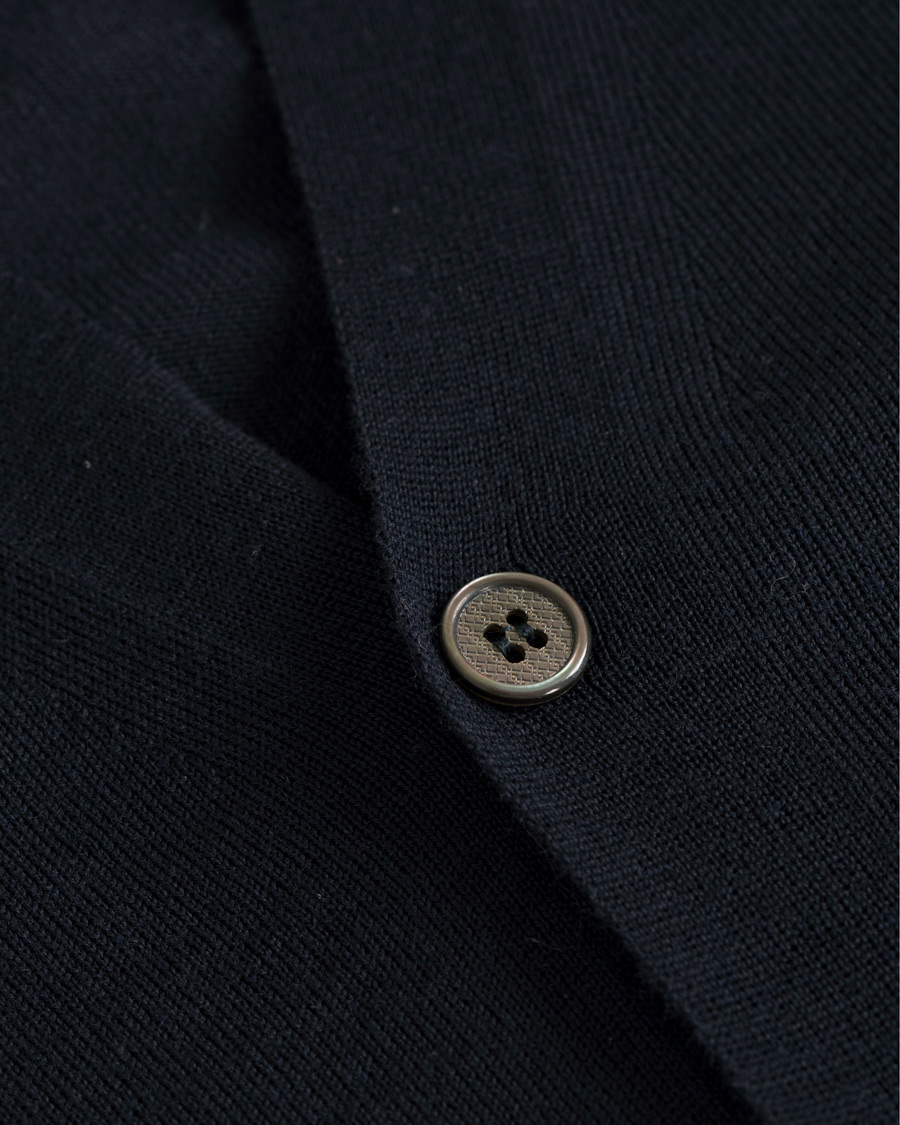 Herre | Gensere | Canali | Merino Wool Cardigan Navy