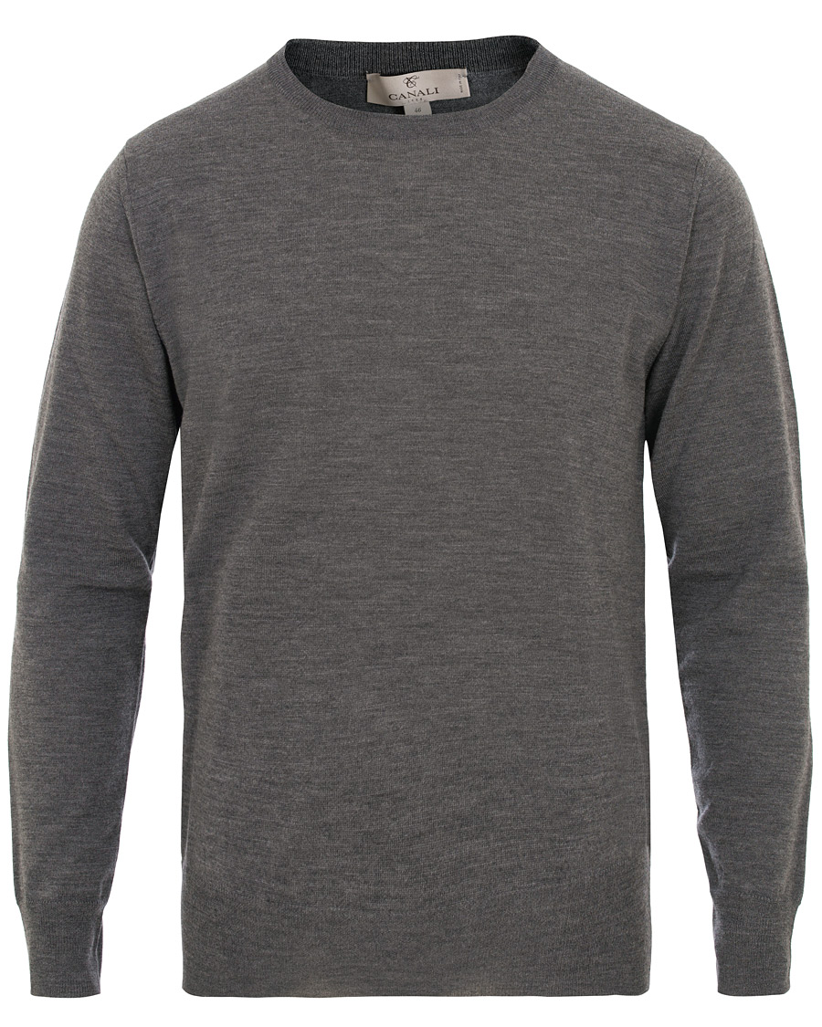 Herre | Gensere | Canali | Merino Wool Crew Neck Grey