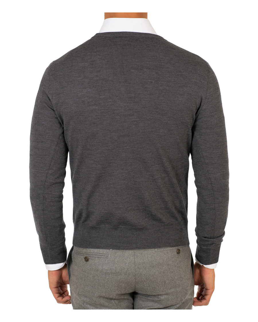 Herre | Gensere | Canali | Merino Wool Crew Neck Grey