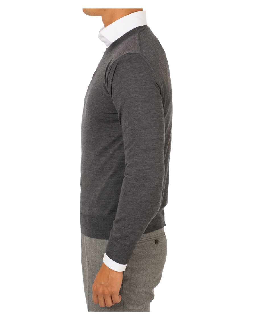 Herre | Gensere | Canali | Merino Wool Crew Neck Grey