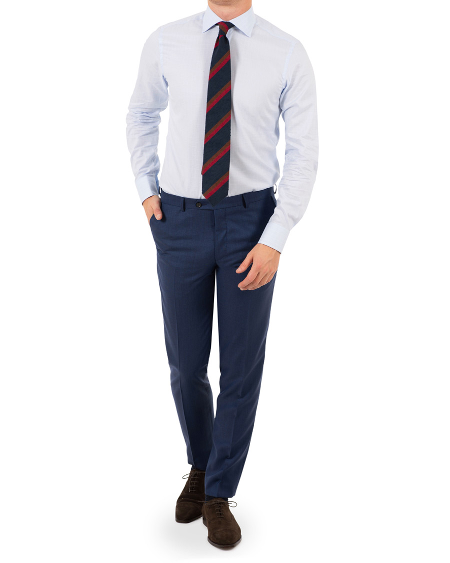 Herre | Skjorter | Canali | Slim Fit Glenncheck Shirt Light Blue