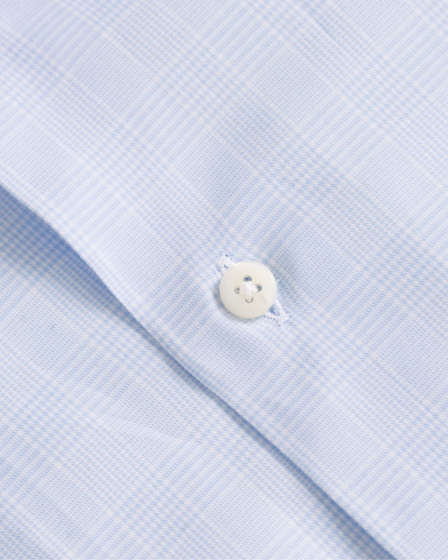 Herre | Skjorter | Canali | Slim Fit Glenncheck Shirt Light Blue