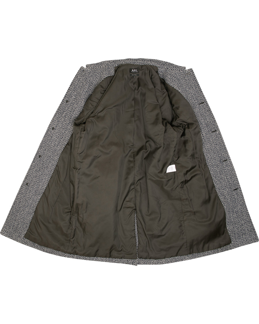 Herre | Jakker | A.P.C. | Manteau Ivan Herringbone Coat Dark Navy