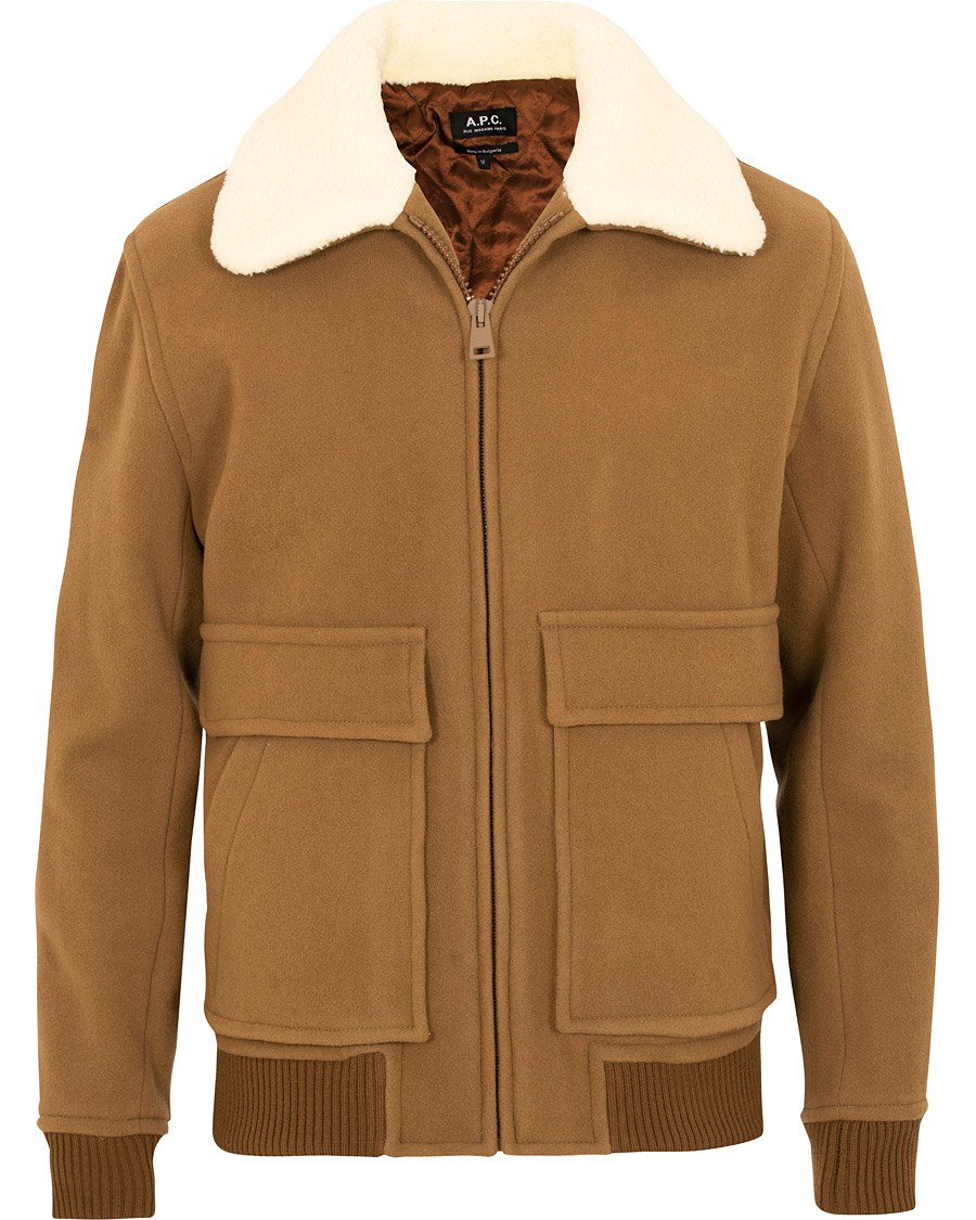 Herre | Jakker | A.P.C. | Blouson Bronze Shearling Jacket Marron Glace