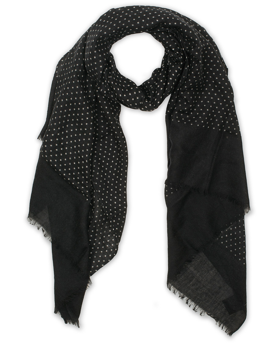 Herre | Amanda Christensen Wool Printed Dot Scarf Black | Amanda Christensen | Wool Printed Dot Scarf Black