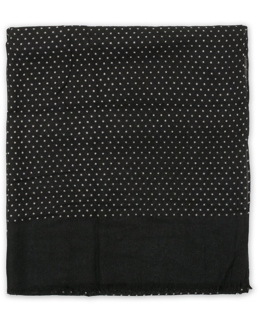 Herre | Amanda Christensen Wool Printed Dot Scarf Black | Amanda Christensen | Wool Printed Dot Scarf Black