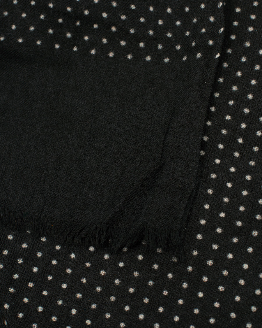 Herre | Amanda Christensen Wool Printed Dot Scarf Black | Amanda Christensen | Wool Printed Dot Scarf Black