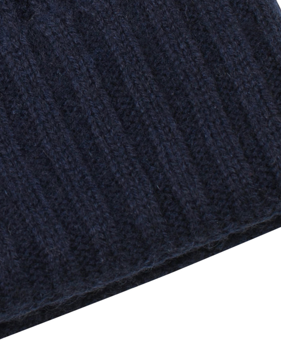 Herre | Amanda Christensen Rib Knitted Cashmere Cap Navy | Amanda Christensen | Rib Knitted Cashmere Cap Navy