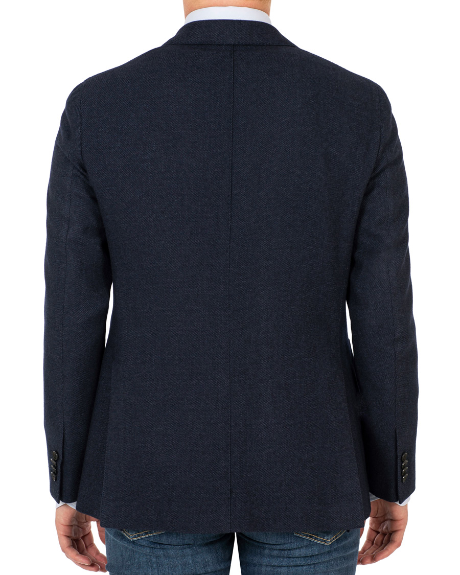 Herre | Dressjakker | Caruso | Aida Microstructure Melange Wool Blazer Dark Blue