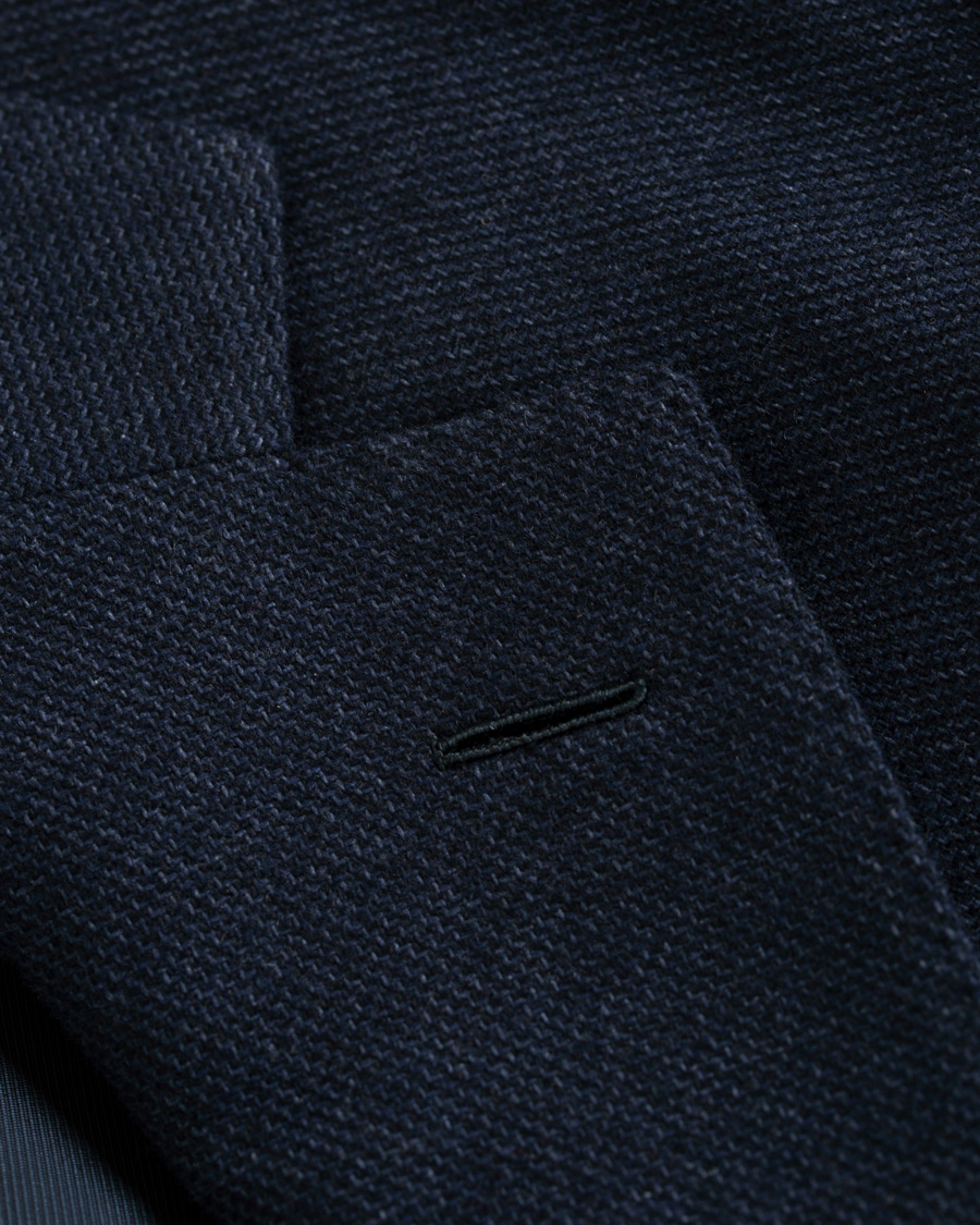 Herre | Dressjakker | Caruso | Aida Microstructure Melange Wool Blazer Dark Blue