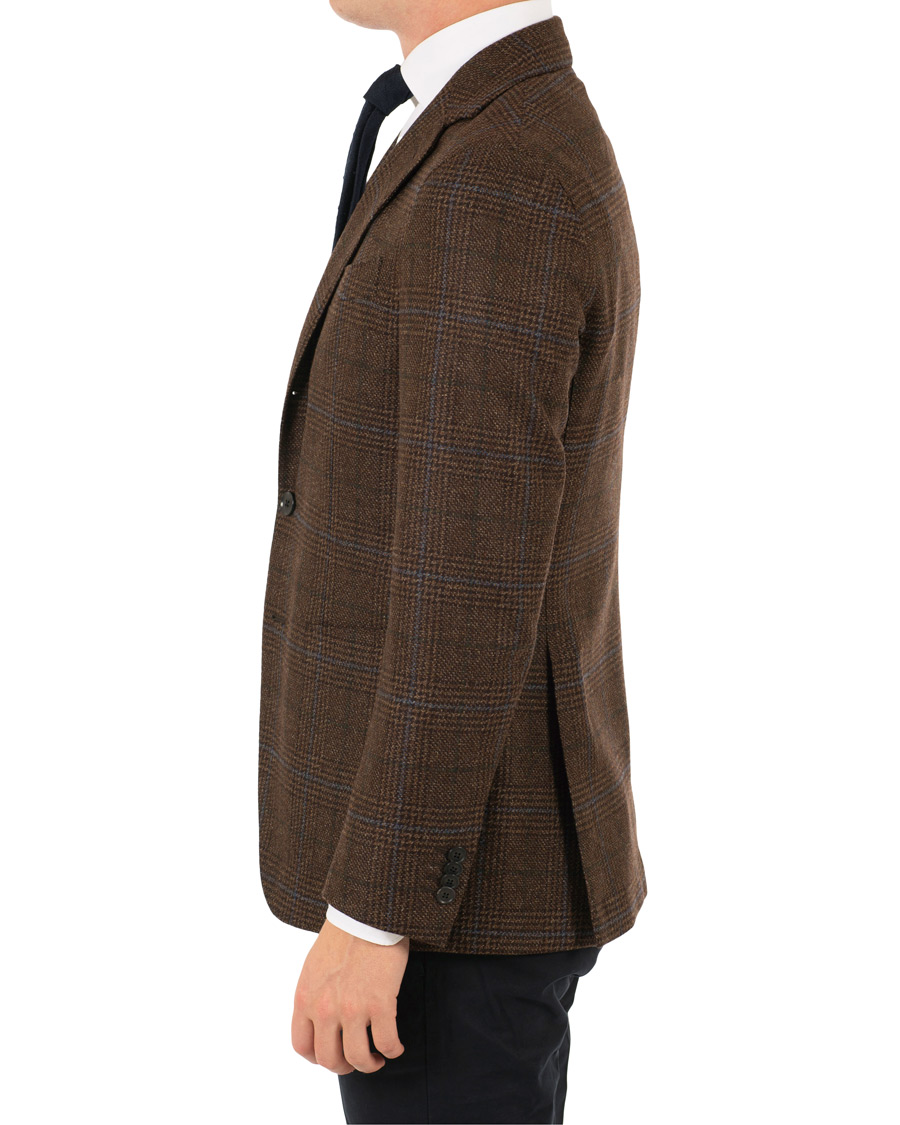 Herre | Dressjakker | Caruso | Aida Glencheck Wool Cashmere Blazer Dark Brown