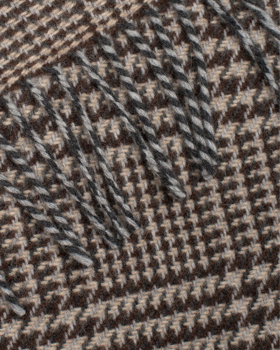 Herre | Drake's Lambswool/Angora Glencheck Scarf Brown | Drake's | Lambswool/Angora Glencheck Scarf Brown
