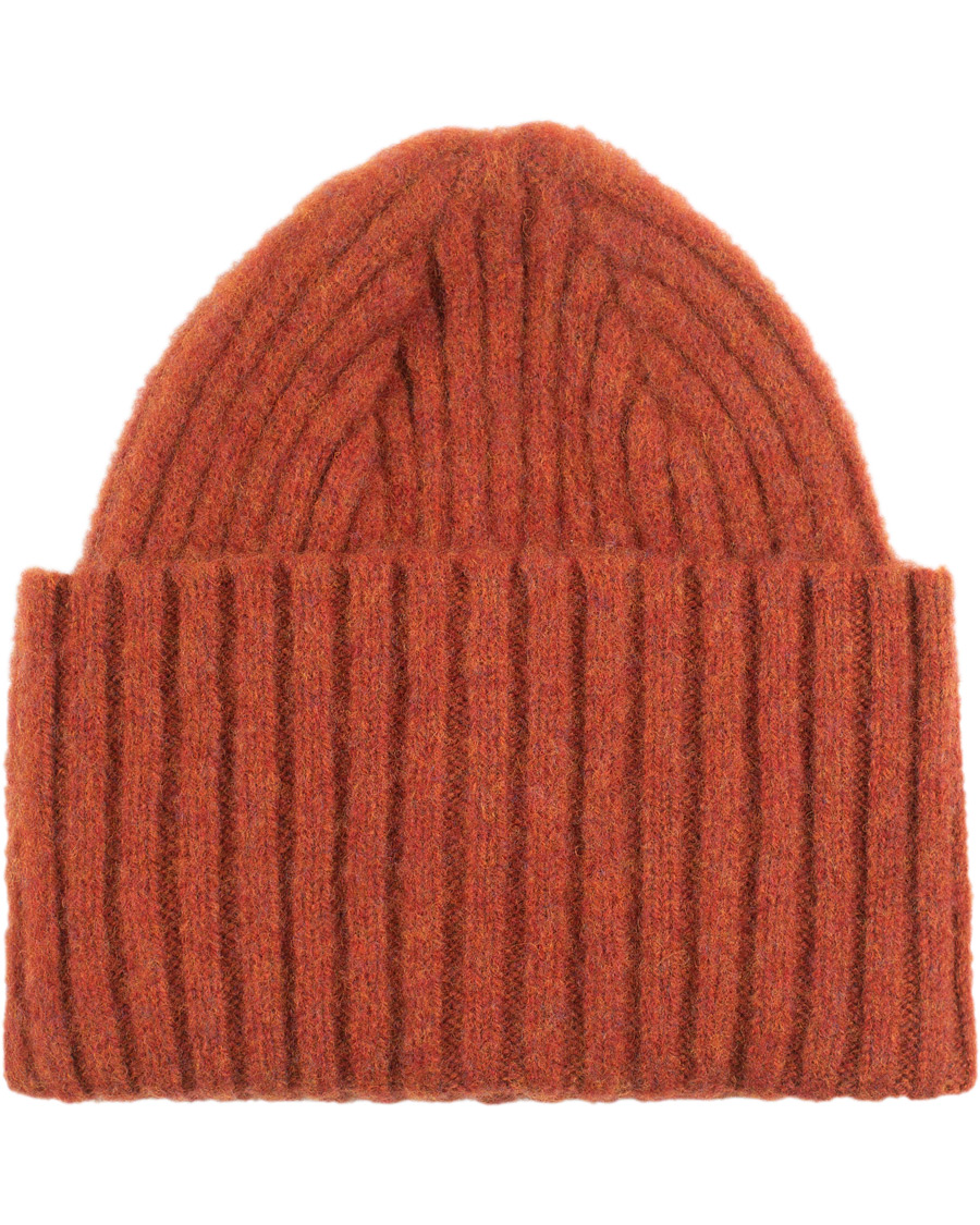 Herre | Drake's Brushed Lambswool Hat Orange | Drake's | Brushed Lambswool Hat Orange