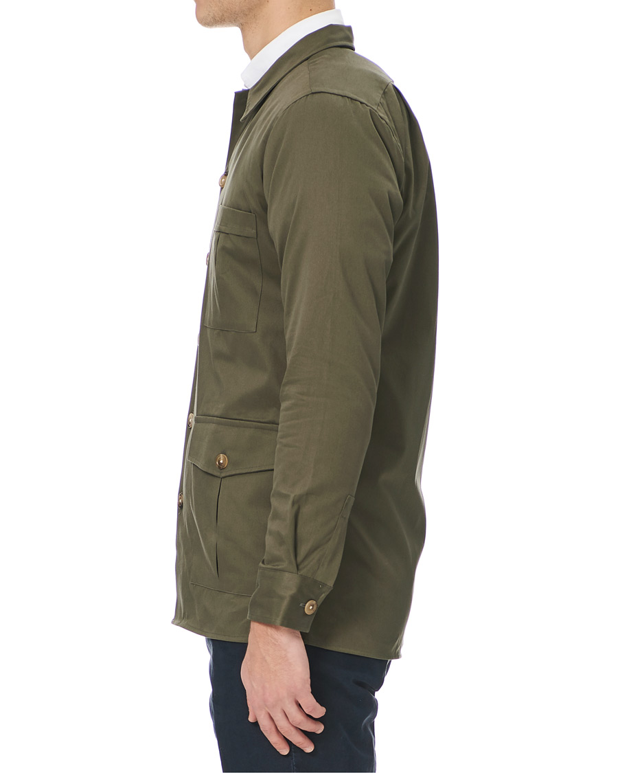 Herre | Skjorter | Drake's | 3 Pocket Shacket Khaki