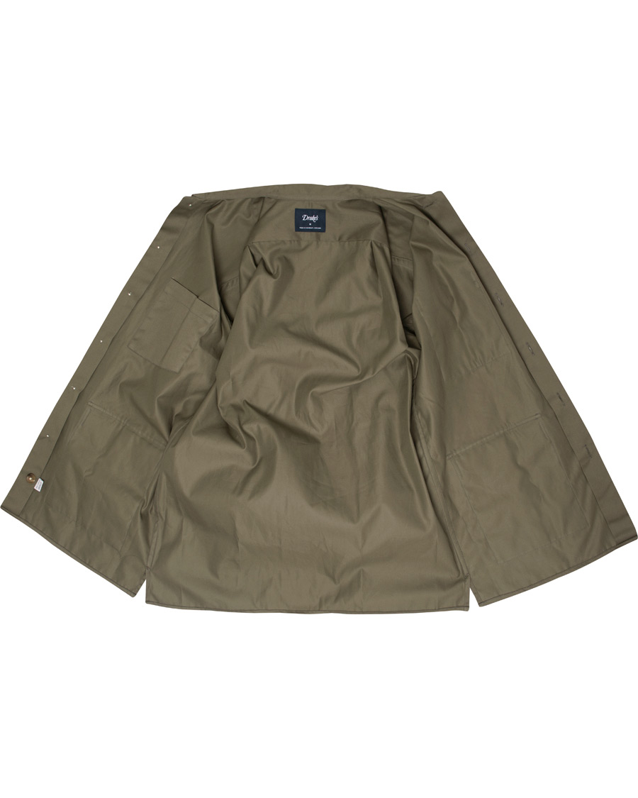 Herre | Skjorter | Drake's | 3 Pocket Shacket Khaki