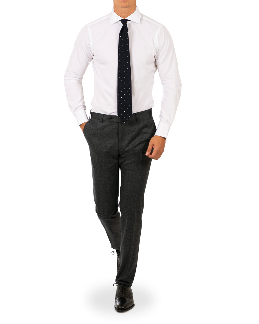 Herre | Skjorter | Drake's | Slim Fit Poplin Shirt White