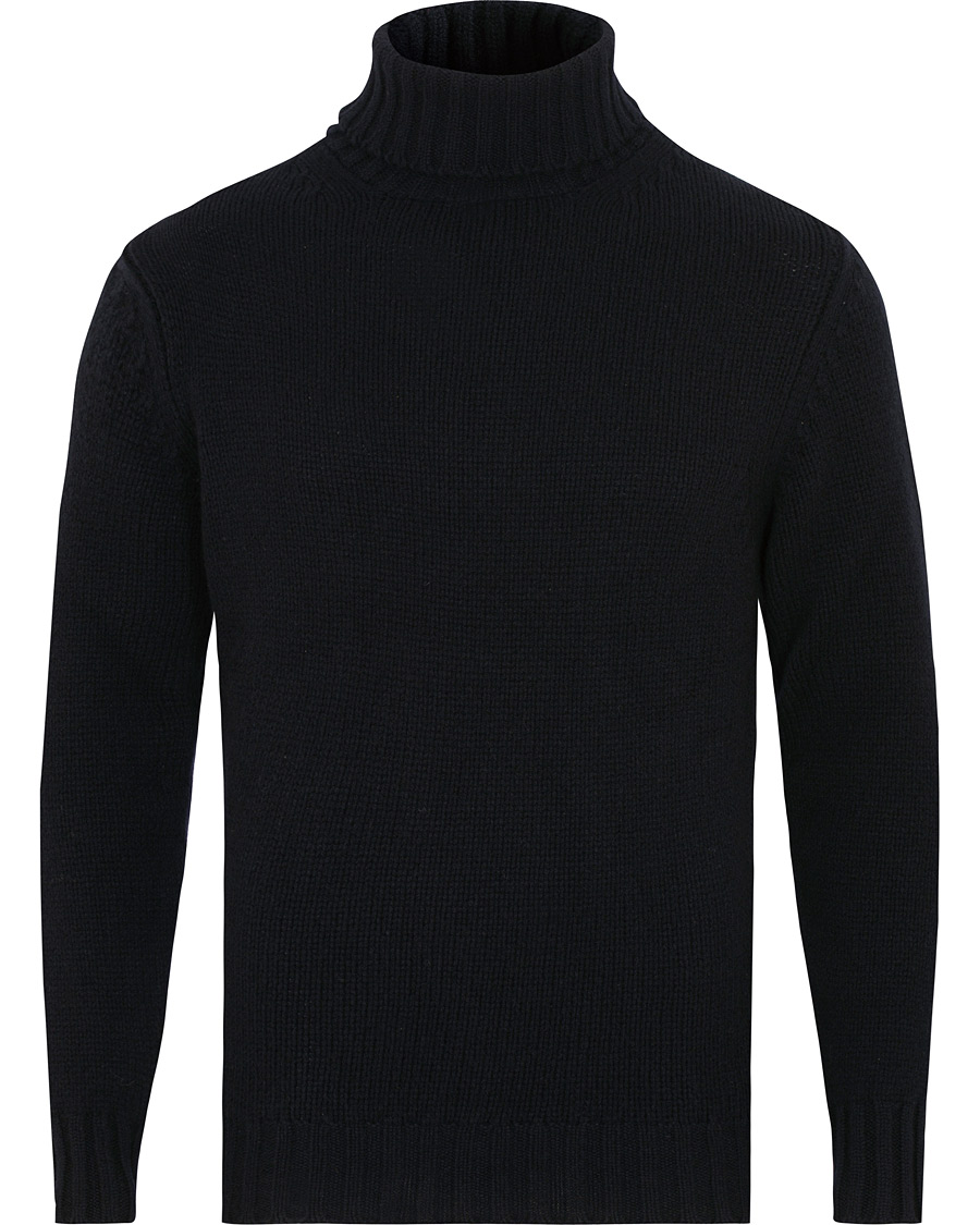 Herre | Gensere | Drake's | Lambswool Rollneck Navy