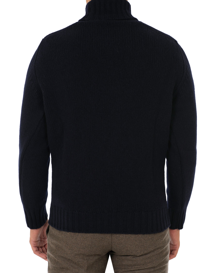 Herre | Gensere | Drake's | Lambswool Rollneck Navy