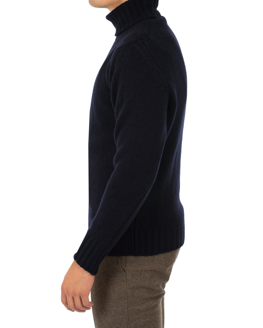 Herre | Gensere | Drake's | Lambswool Rollneck Navy